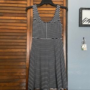 Black and white striped dress